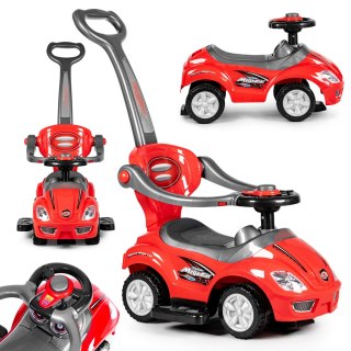AUTKO JEŹDZIK, CHODZIK, PCHACZ 3W1 DELUXE KLAKSON - CZERWONE