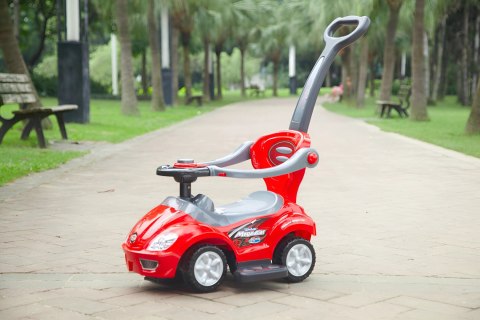 AUTKO JEŹDZIK, CHODZIK, PCHACZ 3W1 DELUXE KLAKSON - CZERWONE