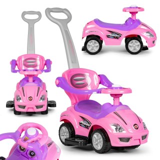 AUTKO JEŹDZIK, CHODZIK, PCHACZ 3W1 DELUXE KLAKSON - RÓŻOWE