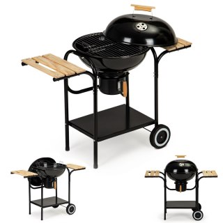 GRILL OGRODOWY WĘGLOWY Z POKRYWĄ I PÓŁKAMI RUSZT POPIELNIK MULTIGARDEN
