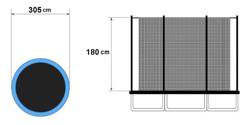 SIATKA OCHRONNA WEWNĘTRZNA NA TRAMPOLINĘ 10 FT 6 SŁUPKÓW 305 CM SIATKA OCHRONNA WEWNĘTRZNA NA TRAMPOLINĘ 10 FT 6 SŁUPKÓW 305 CM