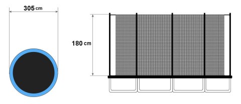 SIATKA OCHRONNA ZEWNĘTRZNA NA TRAMPOLINĘ 10 FT 8 SŁUPKÓW 305 CM SIATKA OCHRONNA ZEWNĘTRZNA NA TRAMPOLINĘ 10 FT 8 SŁUPKÓW 305 CM