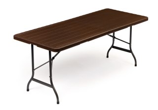 STÓŁ CATERINGOWY BANKIETOWY OGRODOWY SKŁADANY 180X75 CM BRĄZOWY MODERNHOME