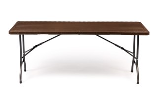 STÓŁ CATERINGOWY BANKIETOWY OGRODOWY SKŁADANY 180X75 CM BRĄZOWY MODERNHOME