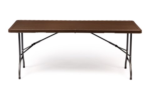 STÓŁ CATERINGOWY BANKIETOWY OGRODOWY SKŁADANY 180X75 CM BRĄZOWY MODERNHOME