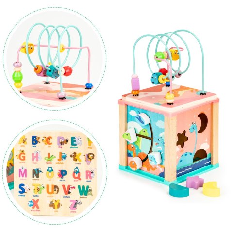 DREWNIANA KOSTKA EDUKACYJNA, SORTER MULA ECOTOYS DREWNIANA KOSTKA EDUKACYJNA, SORTER MULA ECOTOYS