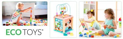 DREWNIANA KOSTKA EDUKACYJNA, SORTER MULA ECOTOYS DREWNIANA KOSTKA EDUKACYJNA, SORTER MULA ECOTOYS