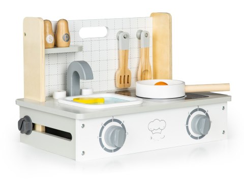 DREWNIANA KUCHENKA Z AKCESORIAMI MINI KUCHNIA ECOTOYS