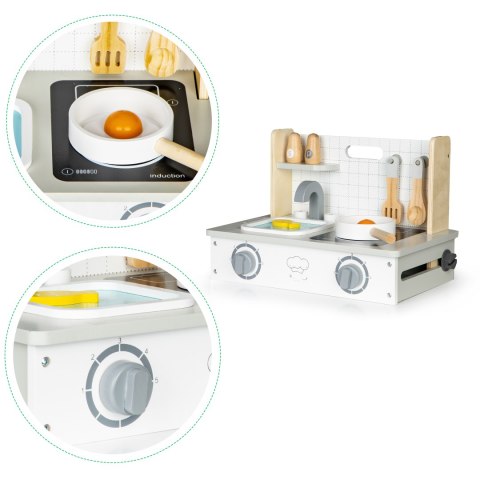 DREWNIANA KUCHENKA Z AKCESORIAMI MINI KUCHNIA ECOTOYS