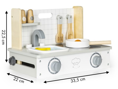 DREWNIANA KUCHENKA Z AKCESORIAMI MINI KUCHNIA ECOTOYS