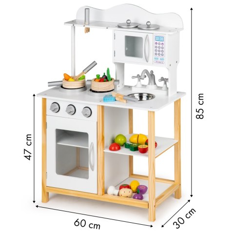 DREWNIANA KUCHNIA DLA DZIECI Z PIEKARNIKIEM + AKCESORIA ECOTOYS