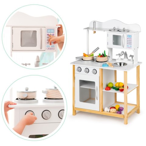 DREWNIANA KUCHNIA DLA DZIECI Z PIEKARNIKIEM + AKCESORIA ECOTOYS