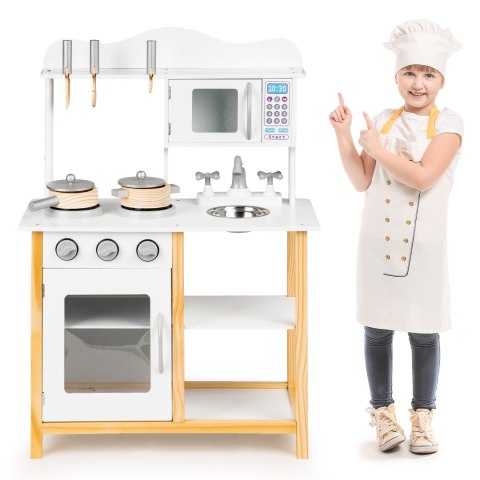 DREWNIANA KUCHNIA DLA DZIECI Z PIEKARNIKIEM + AKCESORIA ECOTOYS