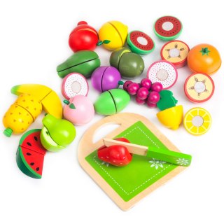 DREWNIANE OWOCE DO KROJENIA 20 SZTUK ECOTOYS