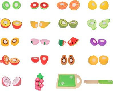 DREWNIANE OWOCE DO KROJENIA 20 SZTUK ECOTOYS DREWNIANE OWOCE DO KROJENIA 20 SZTUK ECOTOYS