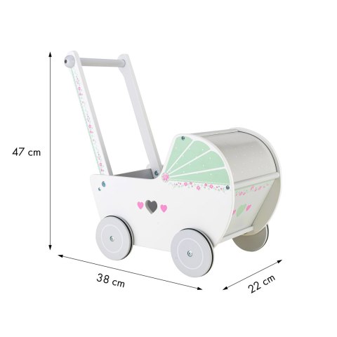 DREWNIANY WÓZEK DLA LALEK PCHACZ CHODZIK ECOTOYS
