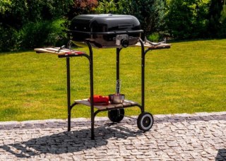 DUŻY GRILL OGRODOWY Z POKRYWĄ REGULACJA RUSZTU DREWNIANE PÓŁKI MULTIGARDEN