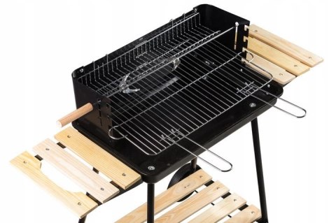 GRILL OGRODOWY WĘGLOWY Z PÓŁKAMI REGULACJA 2 RUSZTY PRZENOŚNY MULTIGARDEN