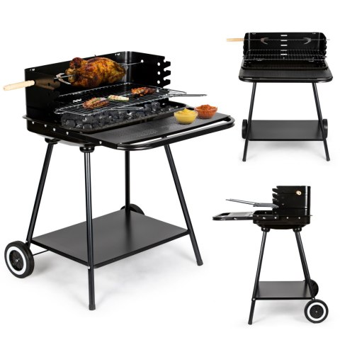 GRILL OGRODOWY Z ROŻNEM I REGULACJĄ RUSZTU + DWIE DUŻE PÓŁKI MULTIGARDEN