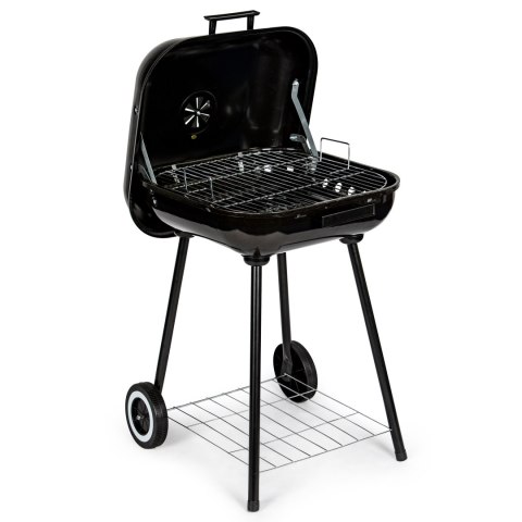 GRILL WĘGLOWY OGRODOWY Z POKRYWĄ NA ZAWIASACH + KÓŁKA MULTIGARDEN