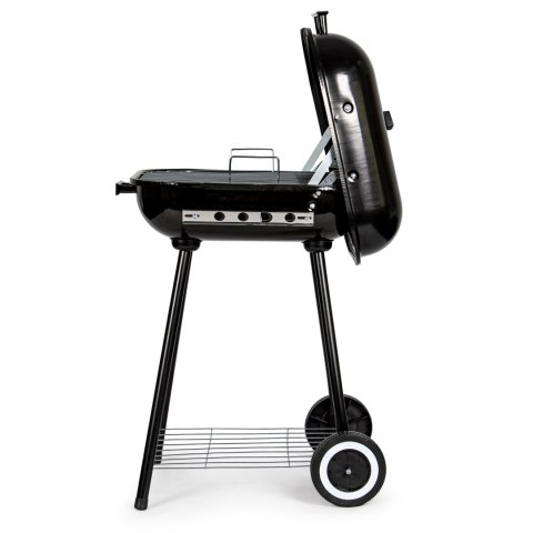 GRILL WĘGLOWY OGRODOWY Z POKRYWĄ NA ZAWIASACH + KÓŁKA MULTIGARDEN