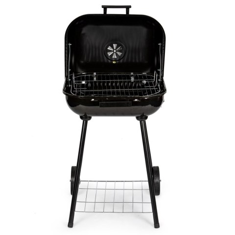 GRILL WĘGLOWY OGRODOWY Z POKRYWĄ NA ZAWIASACH + KÓŁKA MULTIGARDEN