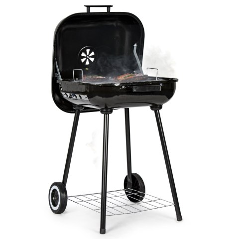 GRILL WĘGLOWY OGRODOWY Z POKRYWĄ NA ZAWIASACH + KÓŁKA MULTIGARDEN