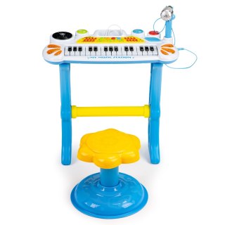 KEYBOARD ORGANKI PIANINKO Z MIKROFONEM MP3 NIEBIESKIE