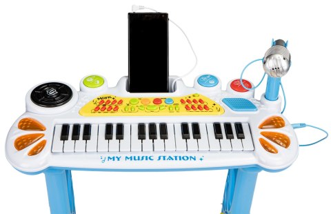 KEYBOARD ORGANKI PIANINKO Z MIKROFONEM MP3 NIEBIESKIE KEYBOARD ORGANKI PIANINKO Z MIKROFONEM MP3 NIEBIESKIE
