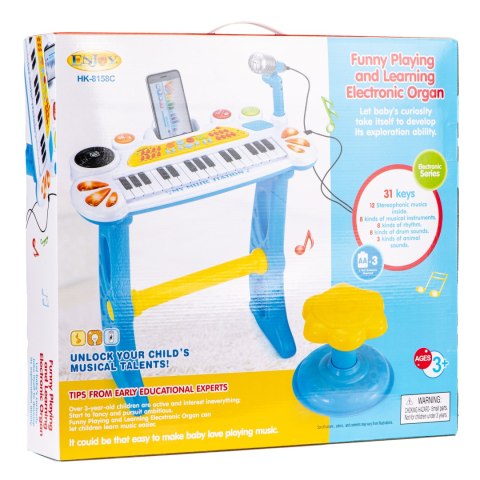 KEYBOARD ORGANKI PIANINKO Z MIKROFONEM MP3 NIEBIESKIE KEYBOARD ORGANKI PIANINKO Z MIKROFONEM MP3 NIEBIESKIE