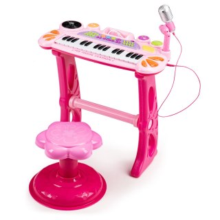 KEYBOARD ORGANKI PIANINKO Z MIKROFONEM MP3 RÓŻOWE