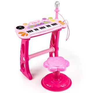 KEYBOARD ORGANKI PIANINKO Z MIKROFONEM MP3 RÓŻOWE
