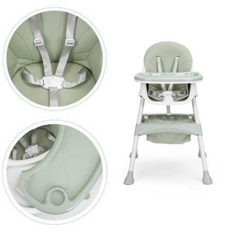 KRZESEŁKO FOTELIK DO KARMIENIA 2W1 PASY 5 PUNKTOWE ECOTOYS AZURE