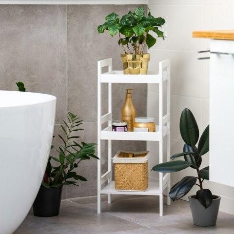 REGAŁ SZAFKA NOCNA STOLIK NOCNY 3 PÓŁKI BIAŁY MODERNHOME