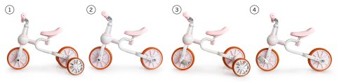 ROWER ROWEREK BIEGOWY 4W1 PEDAŁY KÓŁKA BOCZNE RÓŻOWY ECOTOYS