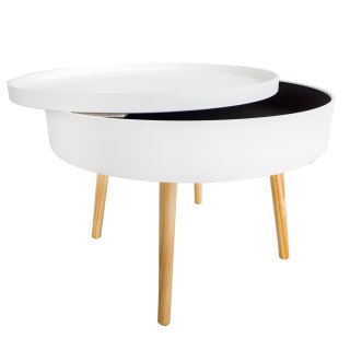 STOLIK KAWOWY OKRĄGŁY ZE SCHOWKIEM 60 CM MODERNHOME