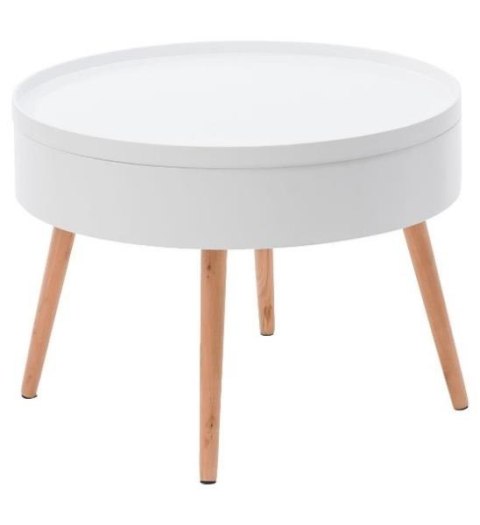 STOLIK KAWOWY OKRĄGŁY ZE SCHOWKIEM 60 CM MODERNHOME