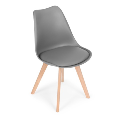 ZESTAW 4 KRZESEŁ KRZESŁO DO SALONU JADALNI Z PODUSZKĄ SZARE MODERNHOME