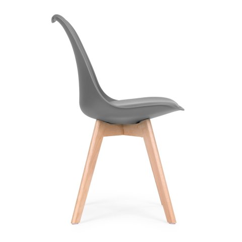 ZESTAW 4 KRZESEŁ KRZESŁO DO SALONU JADALNI Z PODUSZKĄ SZARE MODERNHOME