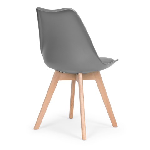 ZESTAW 4 KRZESEŁ KRZESŁO DO SALONU JADALNI Z PODUSZKĄ SZARE MODERNHOME