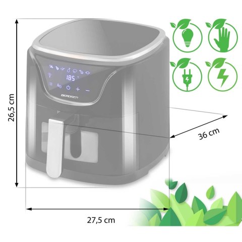 FRYTKOWNICA BEZTŁUSZCZOWA AIR FRYER BD-652 CZARNO-SREBRNA