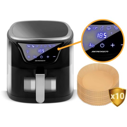 FRYTKOWNICA BEZTŁUSZCZOWA AIR FRYER BD-652 CZARNO-SREBRNA