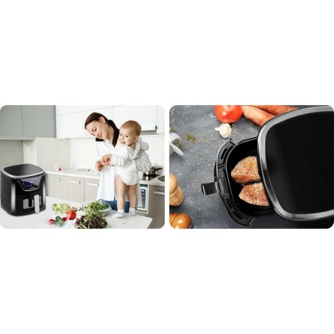 FRYTKOWNICA BEZTŁUSZCZOWA AIR FRYER BD-652 CZARNO-SREBRNA