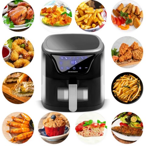 FRYTKOWNICA BEZTŁUSZCZOWA AIR FRYER BD-652 CZARNO-SREBRNA