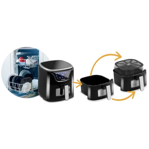 FRYTKOWNICA BEZTŁUSZCZOWA AIR FRYER BD-652 CZARNO-SREBRNA