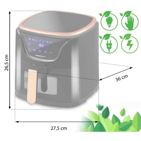 FRYTKOWNICA BEZTŁUSZCZOWA AIR FRYER BD-652 CZARNO-ZŁOTA