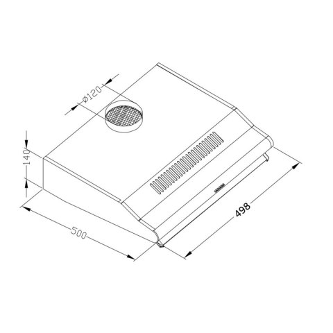 OKAP KUCHENNY PODSZAFKOWY - POCHŁANIACZ 50 CM BERDSEN BE-10-A CZARNY