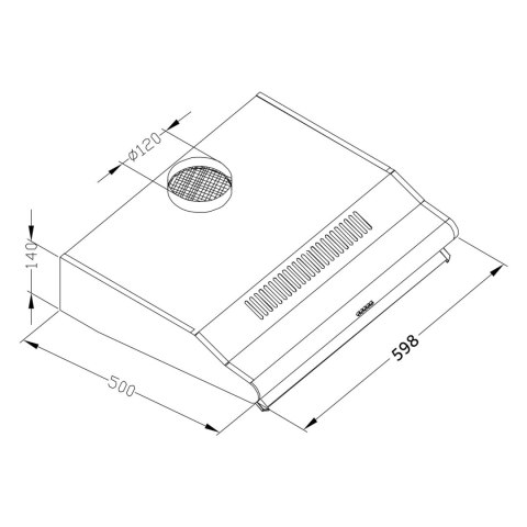 OKAP KUCHENNY PODSZAFKOWY - POCHŁANIACZ 60 CM BERDSEN BE-10-A INOX