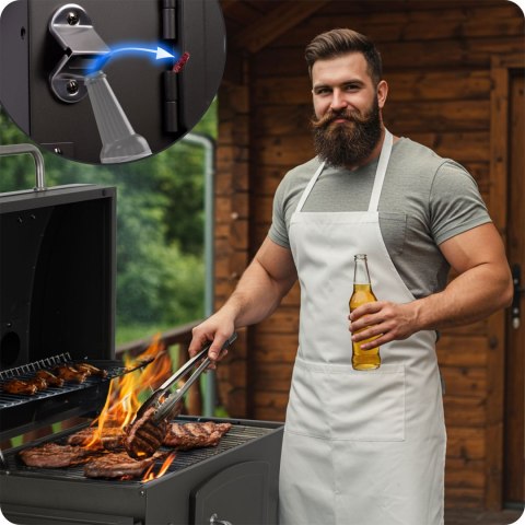 GRILL WĘGLOWY Z POKROWCEM BERDSEN BD-891 CZARNY