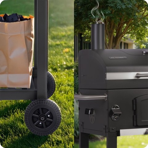 GRILL WĘGLOWY Z POKROWCEM BERDSEN BD-891 CZARNY